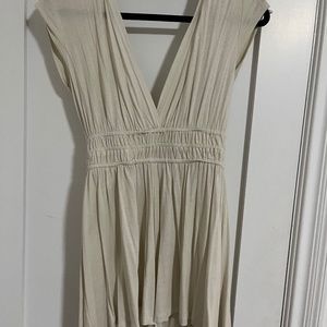 Cream V neck Romper